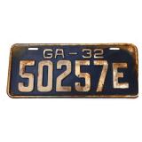 1932 Georgia license plate