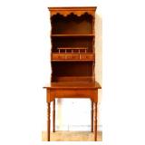 Vintage maple 2 piece bookcase desk