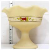 Fenton custard grape vine 6in open compote