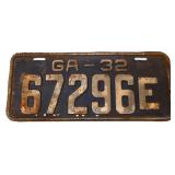 1932 Georgia license plate