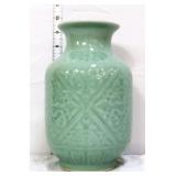 9in Asian celadon porcelain vase