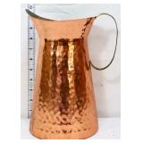 Hammered copper pitcher
