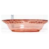 Vntg pink depression cabbage rose 9.5in bowl