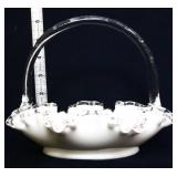 Fenton silvercrest basket w/ violets