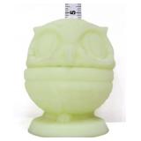 Fenton custard owl fairy lamp