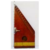 Vintage wood zither lap harp w/ key