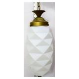 MCM white geometric pendant lamp