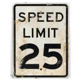 Metal 18x24 Speed Limit 25 sign