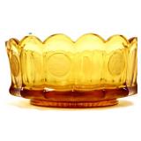 Fostoria 7.5in amber coin glass bowl