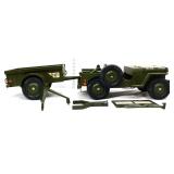 Vtg GI Joe plastic Jeep w trailer see pics NO SHIP
