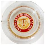 Vintage glass American Ex POW ashtray