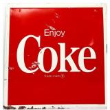 Vntg metal 24x24 Enjoy Coke adv sign