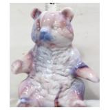 Mosser amethyst/white slag sitting bear figure