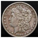 1884 Morgan silver dollar