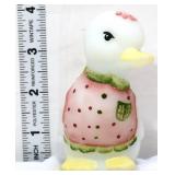 Fenton opal satin duckling in pink shirt