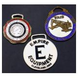 Lot of 3 round watch fobs