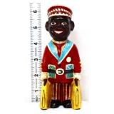Cast iron americana 6in man w/ suitcases bank