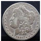 1891 Carson City Morgan silver dollar