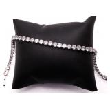 White sapphire tennis bracelet, lab created