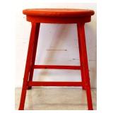 Vintage painted iron leg stool see pics