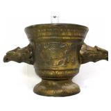 Vintage brass apothecary bowl w/ eagle handles