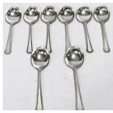 Lot of 8 silverplate soup spoons