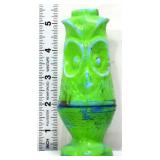 Green paint 2 piece owl fairy lamp
