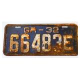 1932 Georgia license plate