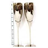 Pair silverplate champagne goblets