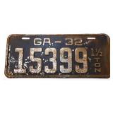 1932 Georgia license plate