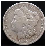1904 Morgan silver dollar