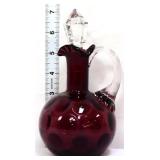 Fenton amethyst coin dot cruet w/ clear stopper