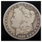 1889O Morgan silver dollar
