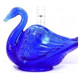 Fenton cobalt swan ring dish
