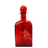 Red flash glass decanter with round stopper
