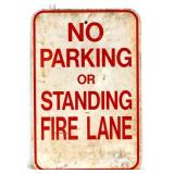Vntg metal 12x18 No Parking Fire Lane sign