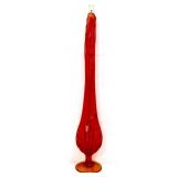 MCM 19in amberina thumbprint swung vase