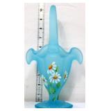 Fenton blue mist satin daffodil basket