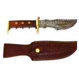Damascus steel knife w/ sheath