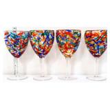 Set of 4 Pier 1 confetti margarita glasses