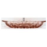 Pink depression oyster & pearl divided relish dish
