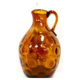 Vntg Northwood amber 8in coin dot pitcher