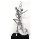 14.5in metal dancing couple figural statue
