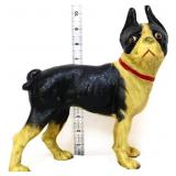 Cast iron 10in tall black & white dog bank