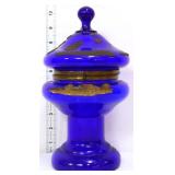 Cobalt Czech cordial decanter see pics
