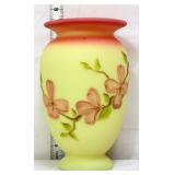 Fenton burmese dogwood 7in vase