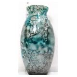 Vntg Italian 11in marbalized glass vase