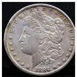 1884 Morgan silver dollar