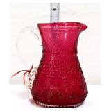 Vntg cranberry Pilgrim Bennington 5in pitcher