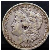 1901O Morgan silver dollar